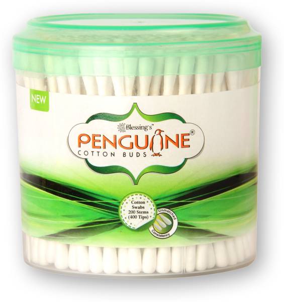 PENGUINE Cotton Ear Buds/Cotton Swabs with Paper Stem (200 Sticks (Pack of 1)