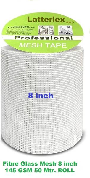 Latteriex Fibre Mesh 145 GSM / Murga Jaali ( 8 INCH X 50 MTR.) Waterproofing Roof Crack Filler