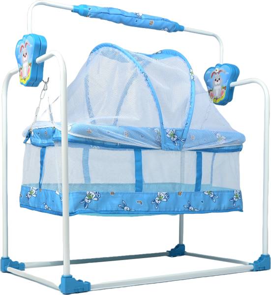 Pandaoriginals Premium Bunny Rabbit Cradle with Mosquito Net and Wheels Strong Sturdy Frame