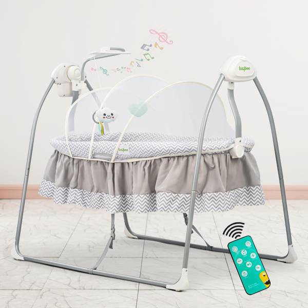 baybee Wanda Electric Swing Cradle for Baby with Mosquito Net, Remote, Toy Bar & Music