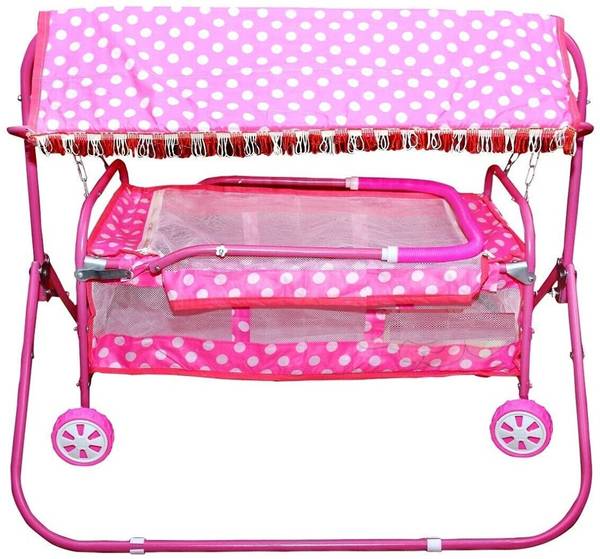 CHUNKY'S Metal Frame Baby Cradle with Mosquito Net & Prime, Jhula, swing