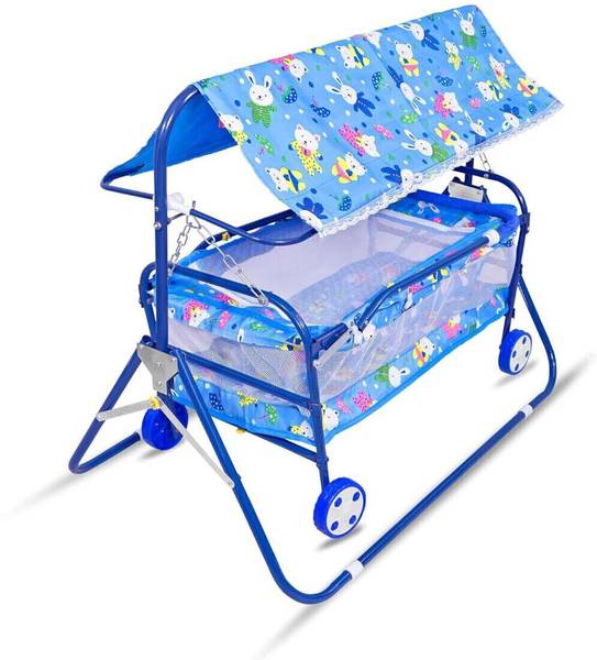 ckone global Foldable Baby Cradle with Mosquito Net & Wheels, Baby Swing Crib Bassinet