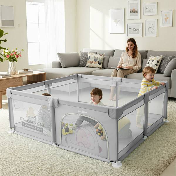 baybee Nestoria Kids Playpen for Baby Playards with Zipper Door & Toys Pouch