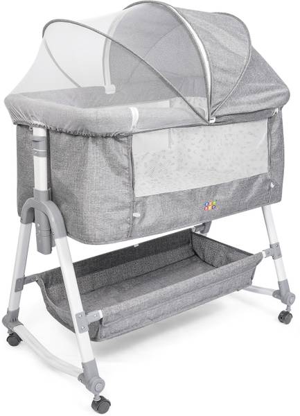 BeyBee Baby Cradle Adjustable Portable Baby Crib with Bed Set, Mosquito net and Storage