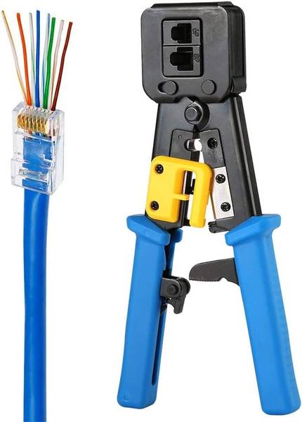 TERABYTE JDS-99 Passthrough RJ11/RJ12/RJ45, CAT3/CAT5e/CAT6 Crimping Tool Wire Crimping Manual Crimper