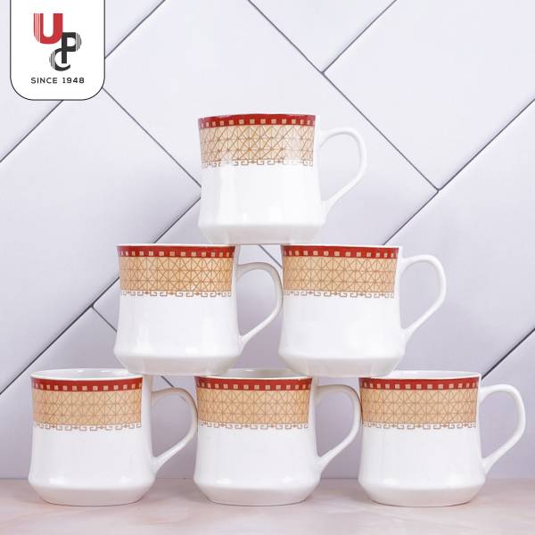 UPC Pack of 6 Bone China Festival Series Set of 6 Coffee Mugs New Modern Design Fine Bone China Ceramics Tableware, Premium Light Tea/Coffee Cups (Set...