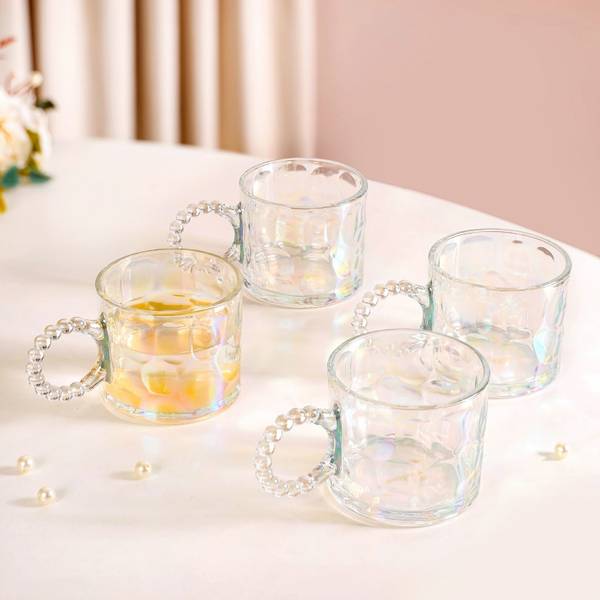 Nestasia Pack of 4 Glass Iridescent Glass Tea Cups