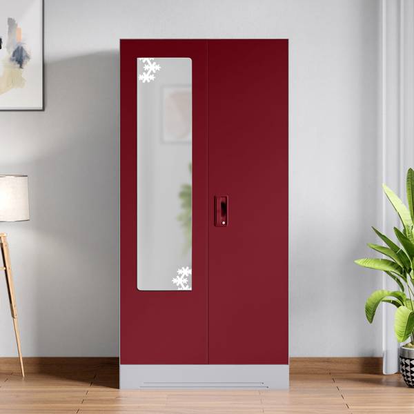 Godrej Interio Slimline 2 Door with Locker and Star Design Mirror Metal Almirah