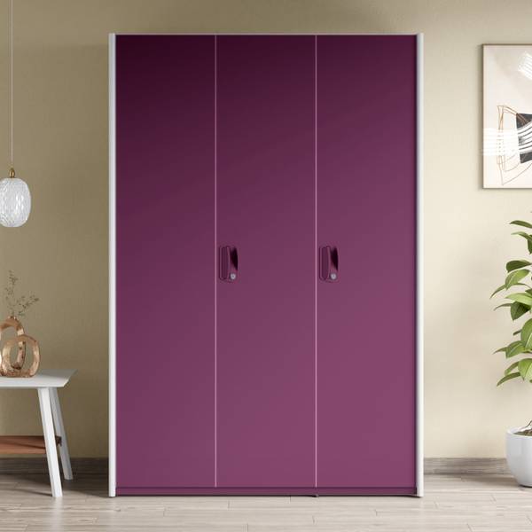 Godrej Interio Neolite 3-Door Steel Almirah (Textured Mulberry), 5 Shelves, 1 Locker Metal Almirah