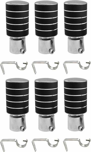 MADHULI Black Rod Rail Bracket, Curtain Knobs, Curtain Rods, Curtain Hooks Metal