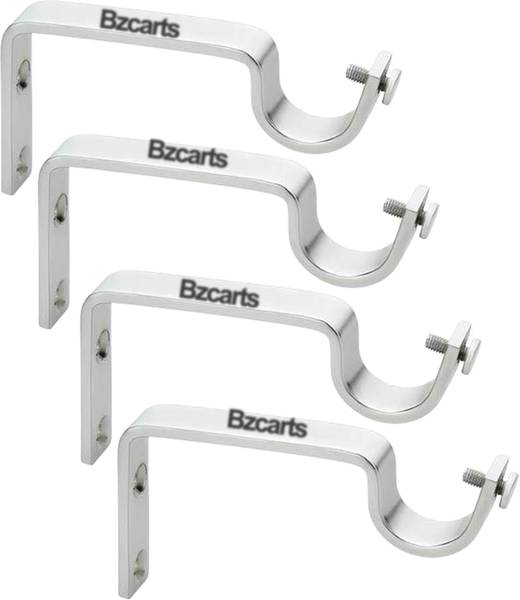 Bzcarts Silver Rod Rail Bracket, Curtain Knobs, Curtain Hooks Metal