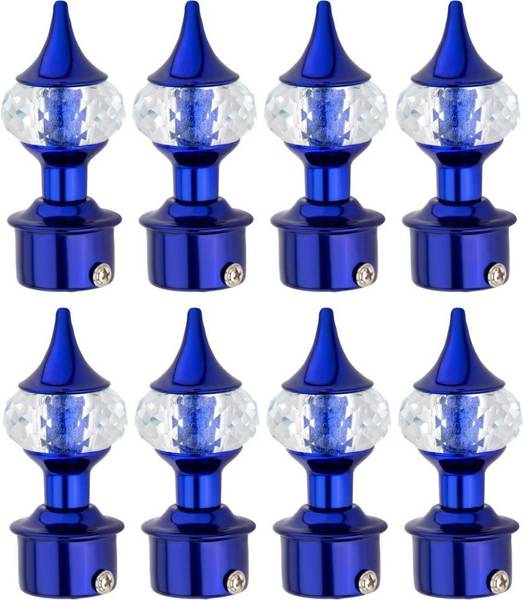 Ghazian Dark Blue Curtain Knobs, Rod Rail Bracket Metal