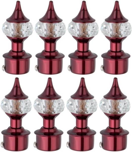 Ghazian Maroon Curtain Knobs, Rod Rail Bracket Metal