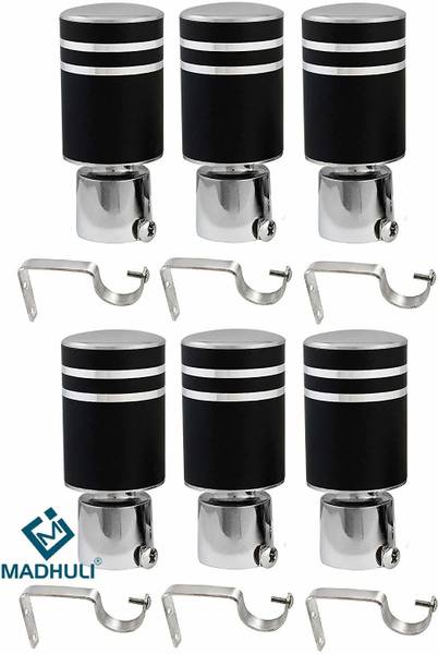 MADHULI Black Rod Rail Bracket Metal