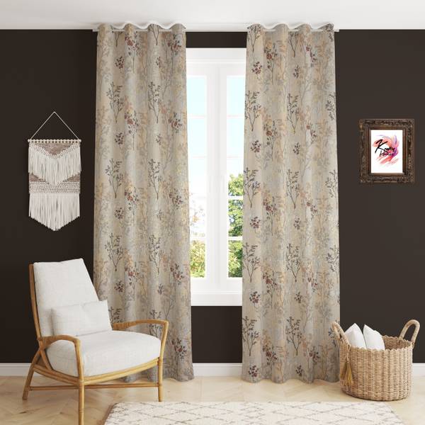 Kraftiq Homes 274 cm (9 ft) Velvet Room Darkening Long Door Curtain (Pack Of 2)