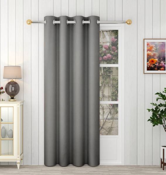 Panipat Textile Hub 213 cm (7 ft) Polyester Blackout Door Curtain Single Curtain