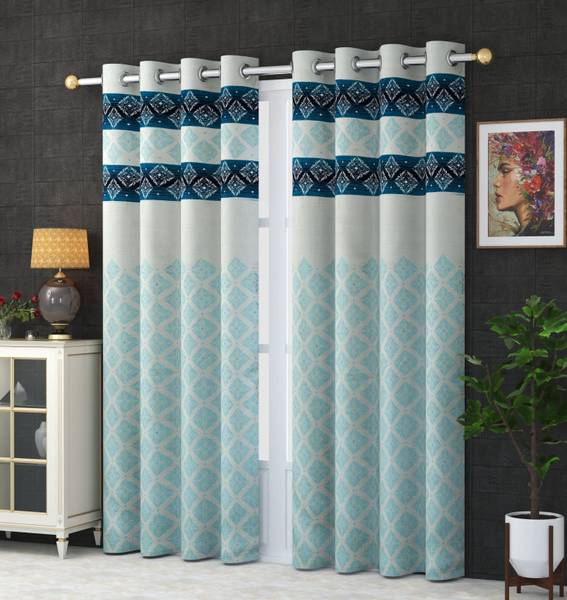 Furnishing Hut 274 cm (9 ft) Jacquard Room Darkening Long Door Curtain (Pack Of 2)