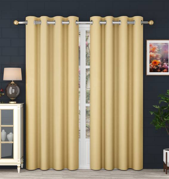 Panipat Textile Hub 213 cm (7 ft) Polyester Blackout Door Curtain (Pack Of 2)
