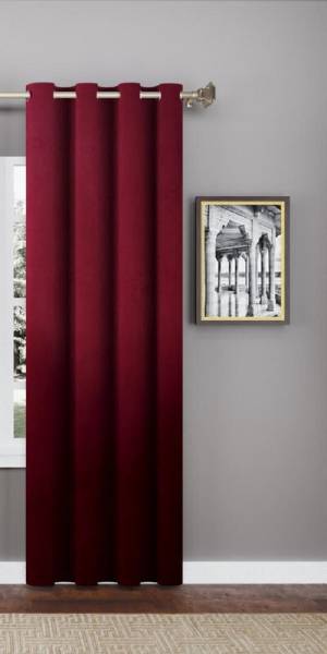 Dashing Fabrics 152.4 cm (5 ft) Velvet Blackout Window Curtain Single Curtain