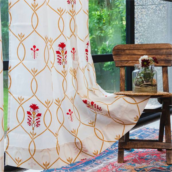 Urban Space 152 cm (5 ft) Cotton Room Darkening Window Curtain (Pack Of 2)