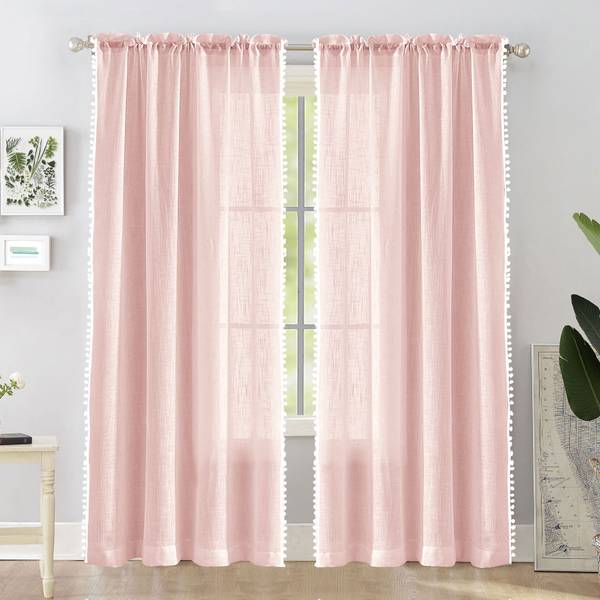 HOMEMONDE 152 cm (5 ft) Cotton Transparent Window Curtain (Pack Of 2)