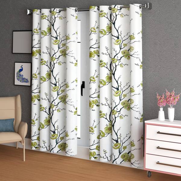 Lunar Days 152.4 cm (5 ft) Polyester Semi Transparent Window Curtain (Pack Of 2)