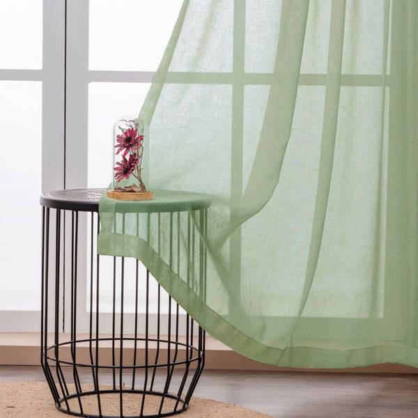 HOMEMONDE 213.36 cm (7 ft) Cotton Transparent Door Curtain Single Curtain