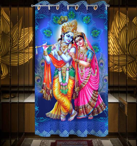 LOOMLYFE 214 cm (7 ft) Polyester Room Darkening Door Curtain Single Curtain