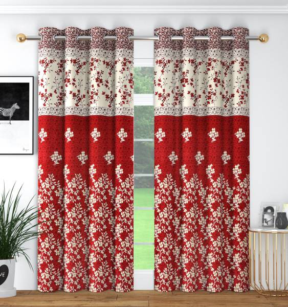 Panipat Textile Hub 213 cm (7 ft) Polyester Room Darkening Door Curtain (Pack Of 2)