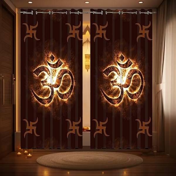 BLENZZA DECO 213 cm (7 ft) Polyester Semi Transparent Door Curtain (Pack Of 2)