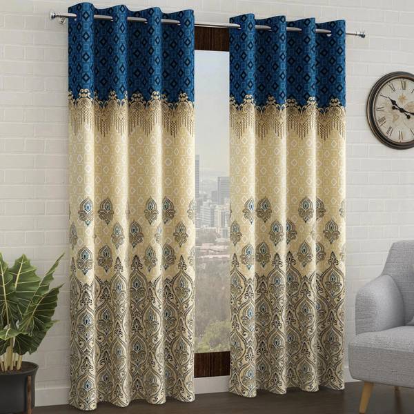 Story@home 215 cm (7 ft) Polyester Semi Transparent Door Curtain (Pack Of 2)