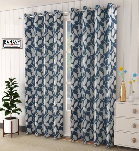 BANAVY 154 cm (5 ft) Polyester Room Darkening Window Curtain (Pack Of 2)