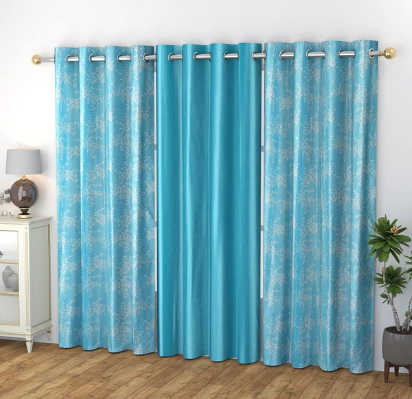Flipkart SmartBuy 152 cm (5 ft) Window Polyester Semi Transparent Curtain (Pack Of 3)