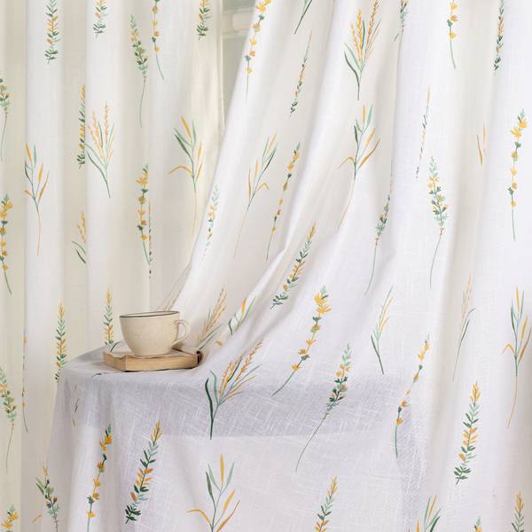 HOMEMONDE 213.36 cm (7 ft) Cotton Transparent Door Curtain (Pack Of 2)