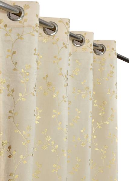 VELOURA 243.84 cm (8 ft) Velvet Room Darkening Shower Curtain (Pack Of 2)