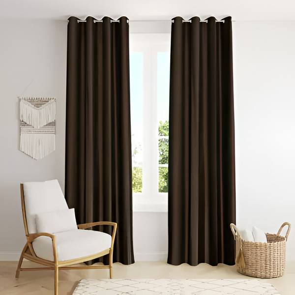 Kanodia Poly Fab 274.32 cm (9 ft) Polyester Room Darkening Long Door Curtain (Pack Of 2)