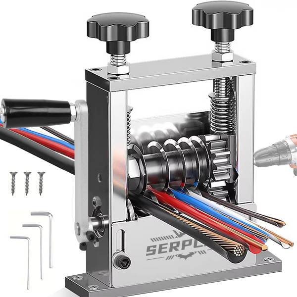 HASTHIP Multi Cable Stripping Tool 6 in 1 Manual Wire Stripper Multi Cable Stripping Tool with Hand Crank 6 in 1 Manual Wire Stripping Device Wire Cut...