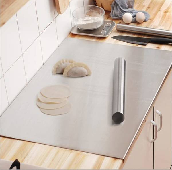NORVIUM Stainless steel Chopping for Kitchen Fruit Cutter, Stainless Steel Cutting Board Stainless Steel Cutting Board