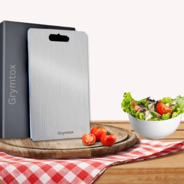 GRYMTOX Chopping Board for Vegetables Fruits| Unbreakable,(Medium) (Size 31 CM X 22 CM) Stainless Steel Cutting Board