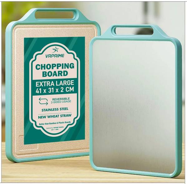 VRPRIME Large Steel Chopping Cutting Board for Kitchen | Fruits Vegetables Meats Stainless Steel Cutting Board