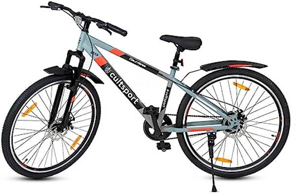 Cultsport Dauntless 29" Grey Steel Mountain Bike With Cycling Event & Ride Tracking App 29 T Mountain Cycle