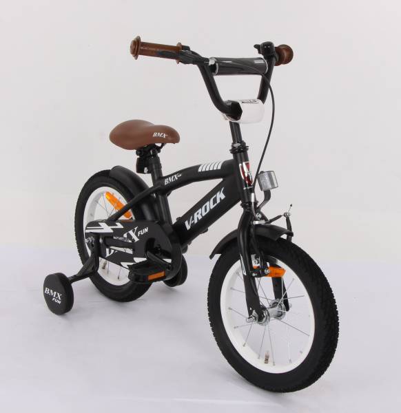 Vrock Bmx Fun 14T Matt Black Kids Bike, Steel Frame, Coaster Hub 14 T BMX Cycle