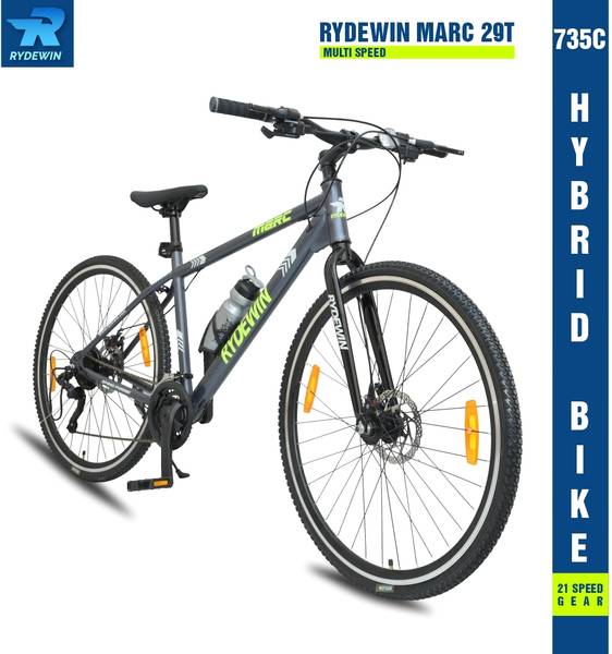 RYDEWIN MARC 735C Hybrid Bike Nylon Tyre Dual Disc Brake with Double Wall Alloy Rim 700C T Hybrid Cycle/City Bike