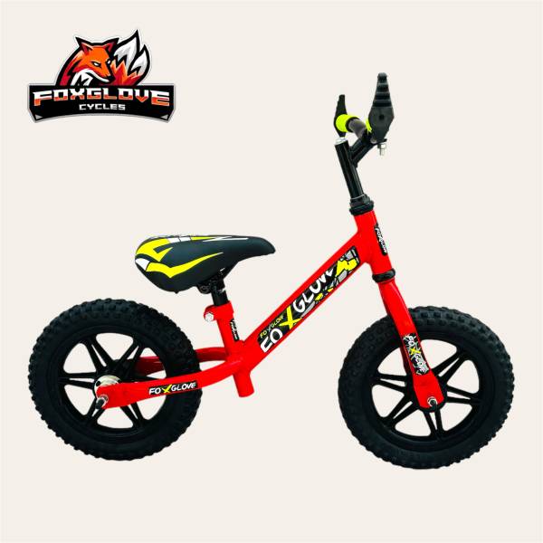 FOXGLOVE 12T GLOSSY RED BALANCE BICYCLE IN MAGWHEEL EVA TYRE FULLY ASSEMBLED 12 T Recreation Cycle