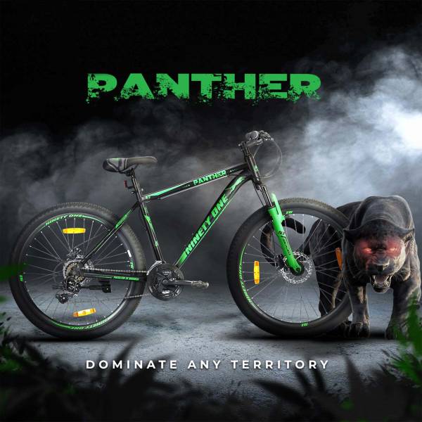 Ninety one Panther 29T Shimano Gears and Dual Disc Mountain Cycle (21 Gear, Green) 29 T Mountain Cycle