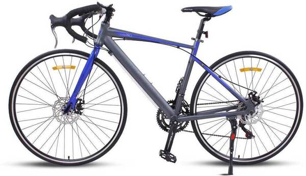 PLUTUS Colatino Alloy Hybrid Cycle Age-12+ with Dual Disc Brake Multi Speed (Grey-Blue) 700C T (inch) Road Cycle