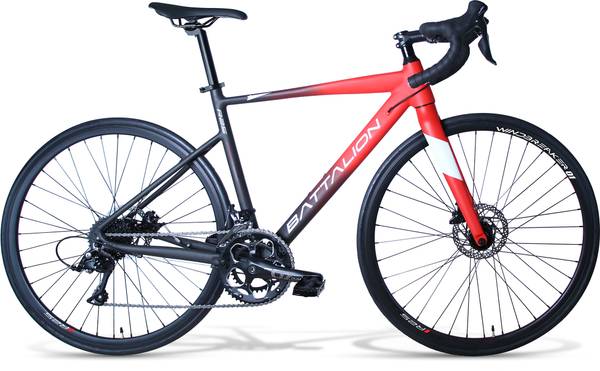 Battalion R25 Road Bicycle, 9x2 18 Speed, Shimano Sora, Carbon Fiber Fork, 51 cm, Size M 700C T Road Cycle