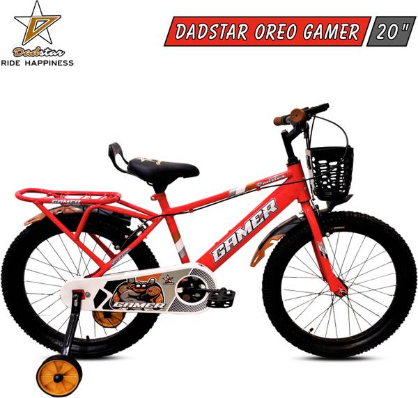 DADSTAR GAMER OREO 20 INCH IBC GLOSSY RED TYRE TUBE 20 T KIDS CYCLE FOR AGE 5 TO 9 YRS 20 T (inch) Road Cycle