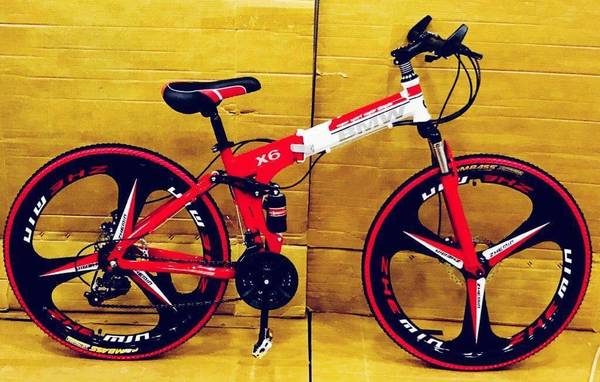 CHARBHUJASTEEL 3 6 Spock Foldable Cycle With 21 Shimano Gear Red