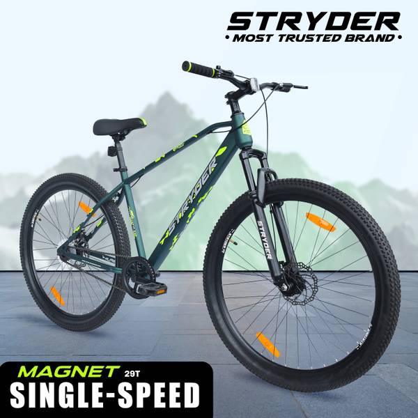 STRYDER 29" Magnet Single Speed Bicycle with Front Suspension & Disc Brake | 29 T (inch) Mountain Cycle